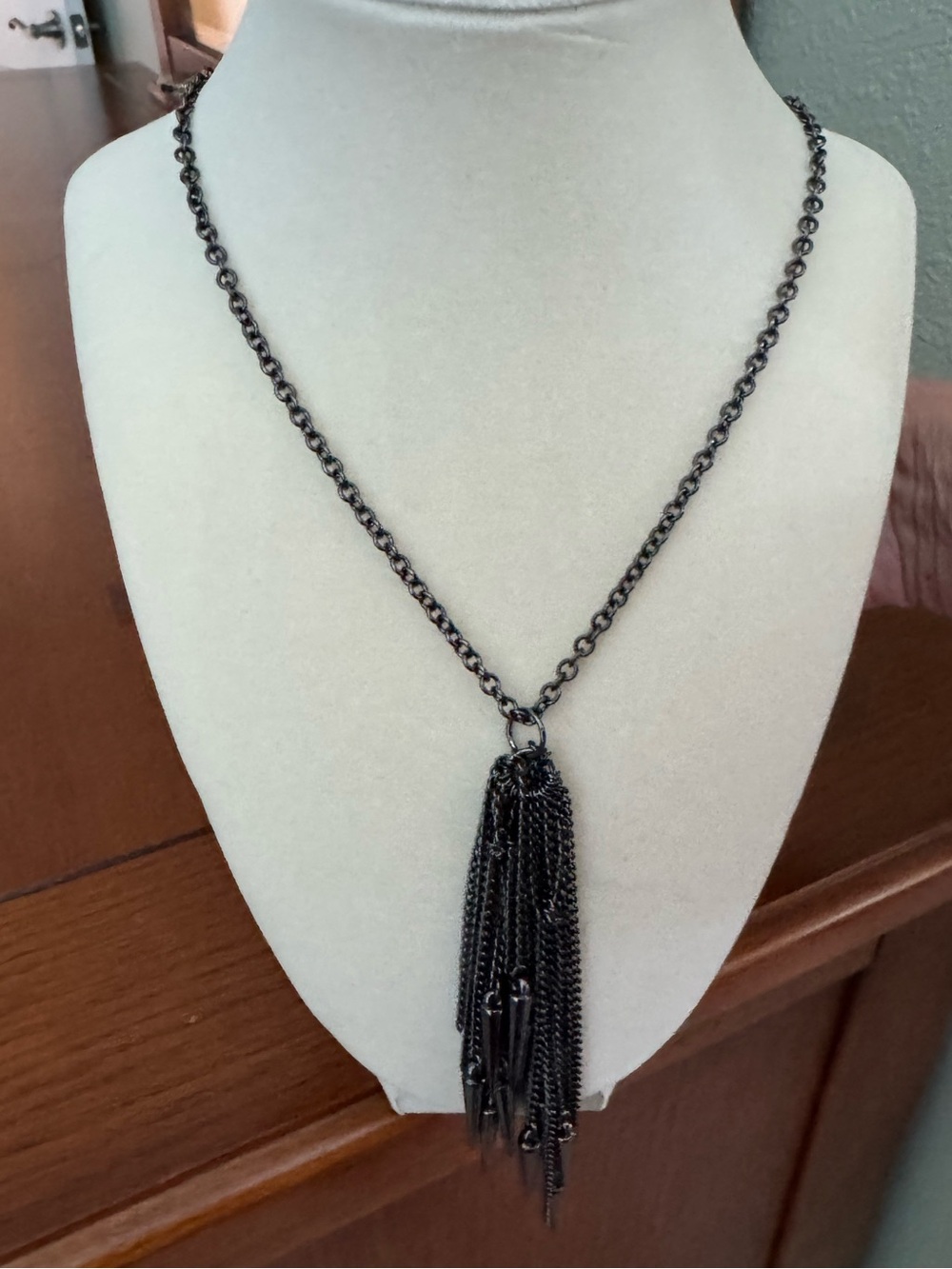 Classic Black Tassel Pendant Necklace